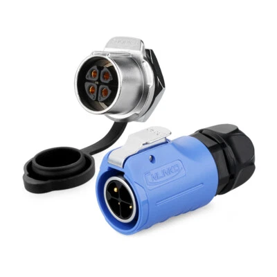 Plug Socket Male Female Cable Connection LED Display IP67 Waterproof M20 2-12Pin - Image 1 of 4