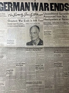 The Greeley Daily 1945 Newspaper Lot German War Ends - Picture 1 of 5