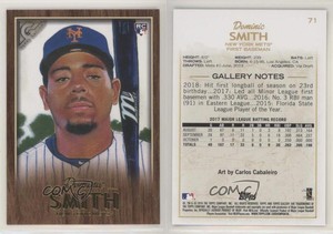 2018 Topps Gallery Wood Dominic Smith #71 Rookie RC