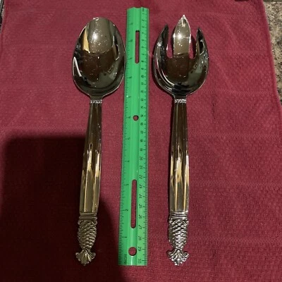 GODINGER Pineapple Design Serving Spoon & Fork Set 11” - Image 1 of 4