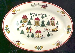 The Joy of Christmas Platter Jamestown China Meat Serving Dinnerware 1987 Vintag - Picture 1 of 5
