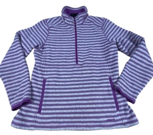 Patagonia Better Sweater Purple Striped 1/2 Zip Fleece Pullover Size L Outdoor - Picture 1 of 10