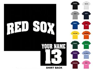 Red Sox College Letters Baseball Custom T-shirt #222 - Free Shipping - Imagen 1 de 2