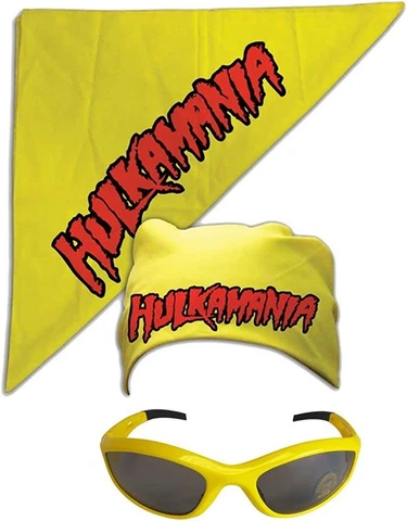 Hulk Hogan Hulkamania Bandana Sunglasses Costume -Yellow-Yellow Cover