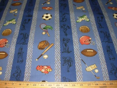4 YDS~ROBERT ALLEN SPORTS GEAR COTTON DRAPERY UPHOLSTERY FABRIC FOR LESS - Image 1 of 4