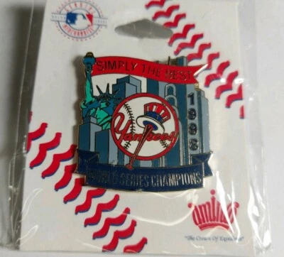 1998 New York Yankees Simply The Best World Series Champions Baseball Pin Tac - Image 1 of 3