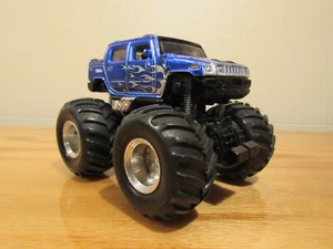 TONKA Hummer H2 Monster Truck Flames Blue White Diecast 3'' tall x 4.5'' long - Picture 1 of 11