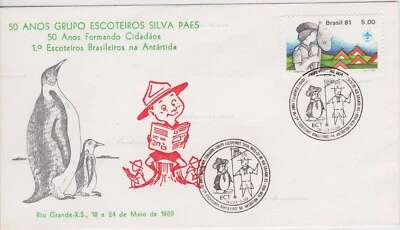 Cubierta Brasil, 1989. Río Grande. Boy Scouts Silva Paes Brasileño 50 Años Foto 1 de 3