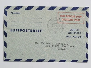 Ganzsache LF 3 von Schifferstadt 12.4.1950 in die USA   - Picture 1 of 2