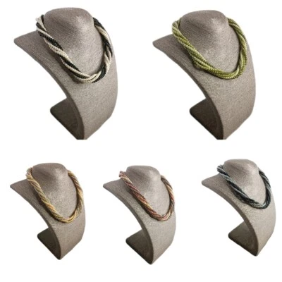 Damen Perlenkette mehrlagig gedreht Perlen  Modeschmuck - Bild 1 von 4