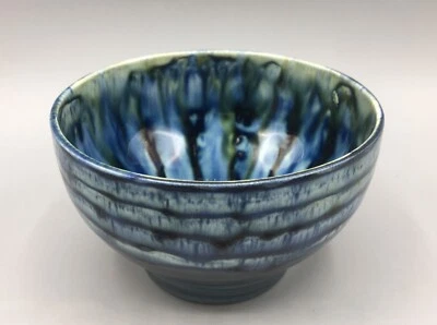 Porthmadog Studio Pottery Bowl  With Running Blue Glaze - Image 1 of 4