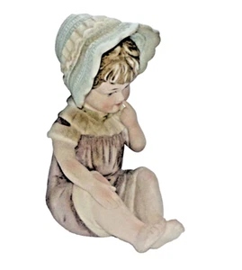 Vintage 60er Mid Century Porzellan Biskuit Klavier Baby mit Haube signiert #6682 - Bild 1 von 22