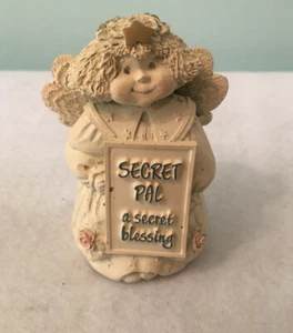 Vintage Secret Pal Blessings Collectible Gift Angel Ceramic Figurine - Picture 1 of 8