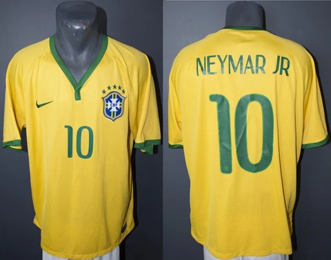 Brazil Neymar Jersey 2014 World Cup Away Football Soccer Men Nike Shirt Size XL Cover