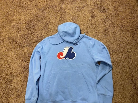 New Mens Nike Montreal Expos Hoodie Sweatshirt Size XL Cover