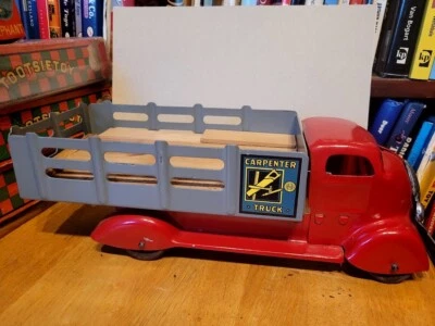MUITO BOM CAMINHÃO CARPINTEIRO VINTAGE DÉCADA DE 1930 MARX CAB OVER STAKE - Imagem 1 de 4