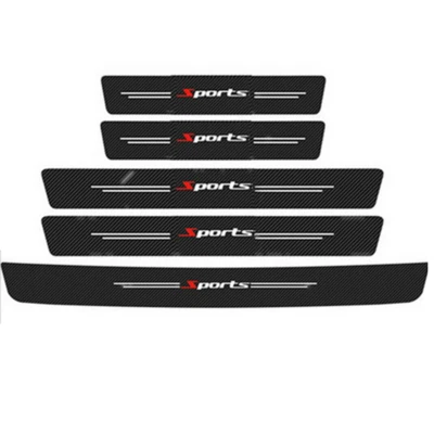Carbon Fiber Protector Film Anti-Scratch Stickers For Car Door Step Scuff Sill - Image 1 of 4