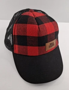 Wild Turkey red and black chequered truckers hat cap Black mesh snapback. - Picture 1 of 4