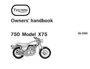 Triumph Owners Manual Book 1973 X75 Hurricane - Picture 1 of 12