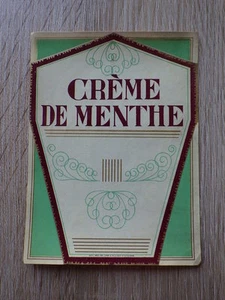 ALTES ETIKETT CHROM ALKOHOL / MINZCREME Litho Mulcey St Etienne - Bild 1 von 1