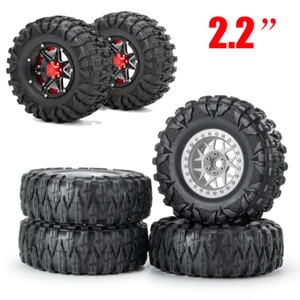 4x 2.2" Beadlock Wheel Rim & OD 120mm Rubber Tyre Tire for 1/10 RC Wraith TRX4 - Picture 1 of 23