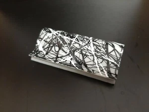 Custom - Jackson Pollock Style - Painted Window Shade Black & White Grip / pull - Picture 1 of 10