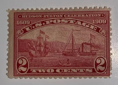 Sellos de viaje: estampillas de Estados Unidos de 1909 Scott #372, S.S. Clermont, 2 centavos, como nuevas, og, mh Foto 1 de 4