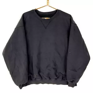 Vintage Carhartt Active Lined Sweatshirt Crewneck Jacket 2XL Black Workwear - Picture 1 of 6
