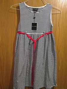 Oscar de la Renta Navy White Sleeveless Cotton Dress Size 14Y - Picture 1 of 4