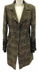 Preloved Women’s Alberta Ferretti Green Overcoat Size UK 12 VGC - Picture 1 of 8