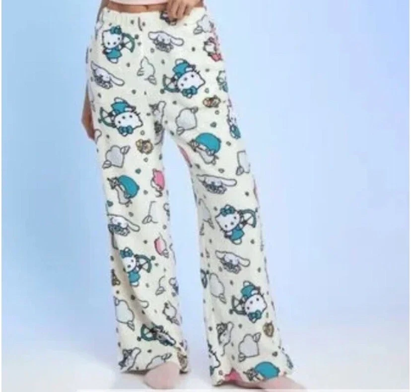 Nuevo Pantalones de Pijama Etiqueta Hello Kitty Forever 21 Pequeños Vellón Cinnamoroll Alas de Ángel Foto 1 de 1