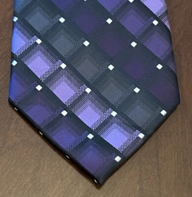 Corbata de cuello para hombre Arrow púrpura negra 100 % poliéster hecha en China Foto 1 de 4