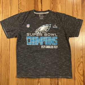 Philadelphia Eagles Shirt Boys Medium Fanatics Heathered Black Super Bowl 53 Tee - Picture 1 of 8