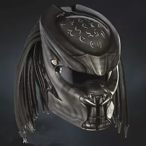 TOP INTERNATIONAL PREDATOR MOTORCYCLE HELMET BLACK GLOSS (DOT & ECE CERTIFIED) - Picture 1 of 3