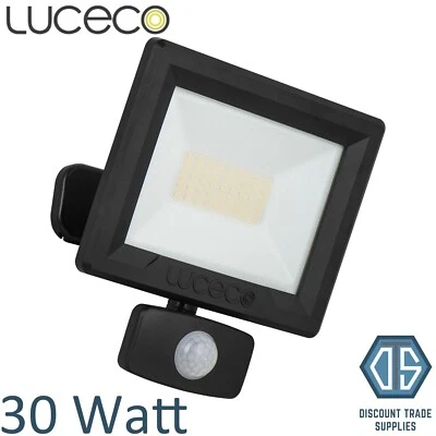 Luceco Essence 30-Watt PIR Floodlight with Ball Joint EFLD30B40P-06 4000K IP65 - Image 1 of 4