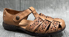 Cobb Hill Sandals 8 M Paige Fisherman T Strap CAG04BR Brown Leather Closed Toe