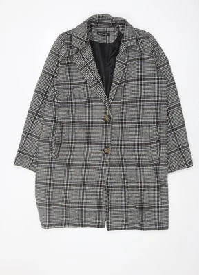 Boohoo Women's Check Coat, UK 12, Multicoloured Plaid - Image 1 of 4