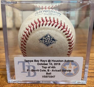 Astros vs Rays Game Used Baseball 10/10/2019 ALDS Game 5 Gerrit Cole WIN to ALCS - Bild 1 von 6