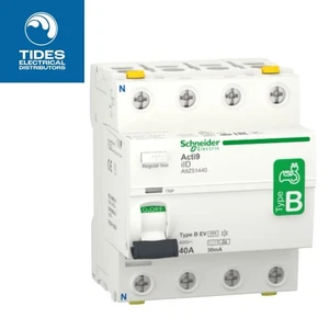 Schneider EV RCD 40 Ampere 4 Poli Tipo B 30mA Acti9 ilD 400V A9Z51440 - Foto 1 di 1