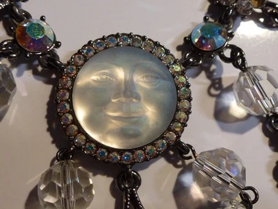 Collar Kirk’s Folly Moon Faces Aurora Boreal RARO Rodio IMPRESIONANTE BLING Foto 1 de 4