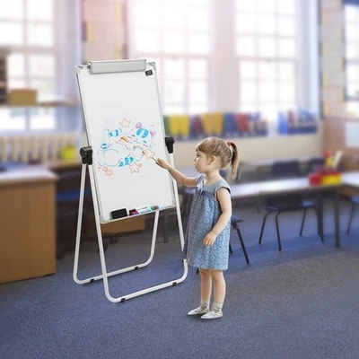 White Board Whiteboard with Stand Magnetic Dry Erase Board Double Sided - Image 1 of 4