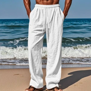 Pantalones de algodón y lino transpirables de hip hop para hombre - Imagen 1 de 31
