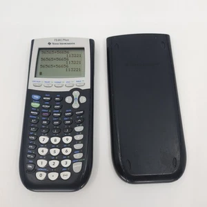 Texas Instruments TI-84 Plus calcolatrice grafica nera con custodia testata funziona - Foto 1 di 9