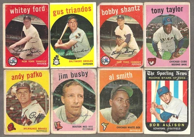1959 Topps #430 Whitey Ford Triandos Shantz Taylor Pafko 8 cards FREE Shipping - Image 1 of 2