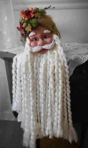 Sombrero colgante sentado alegre de terciopelo de felpa de Santa Jingle Bell hilo barba Navidad 26" - Imagen 1 de 13