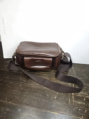 Fossil Leather Camera Bag Brown Toiletry Strap Crossbody Vintage Accessory  - Image 1 of 4