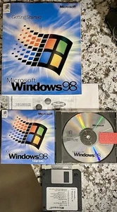 Windows 98 Compkete CD + Key + Boot 3.5 With Upgrade Disk + Box & Documents 100% - Picture 1 of 8