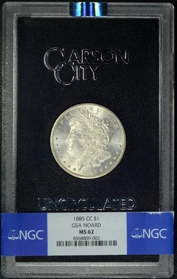 1885-CC  GSA  NGC  MS62  MORGAN DOLLAR  *  BOX & COA *  #8568809-002 - Image 1 of 4