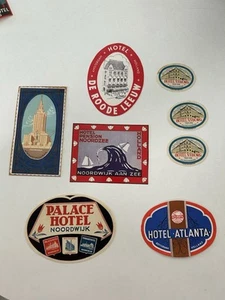 Lot Of 8 Real Vintage Holland Russia Hotels Luggage Travel Stickers Unused - Foto 1 di 2