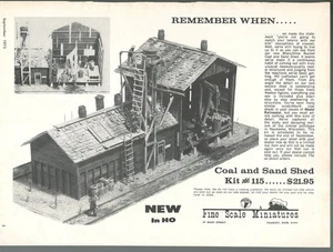 Fine Scale Miniatures advertisement for the COAL & SAND SHED kit B&W print ad - Bild 1 von 3